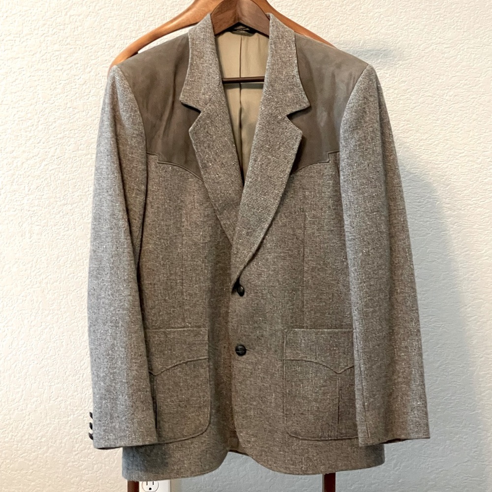 Vintage Pioneer Wear twee and suede western-style blazer